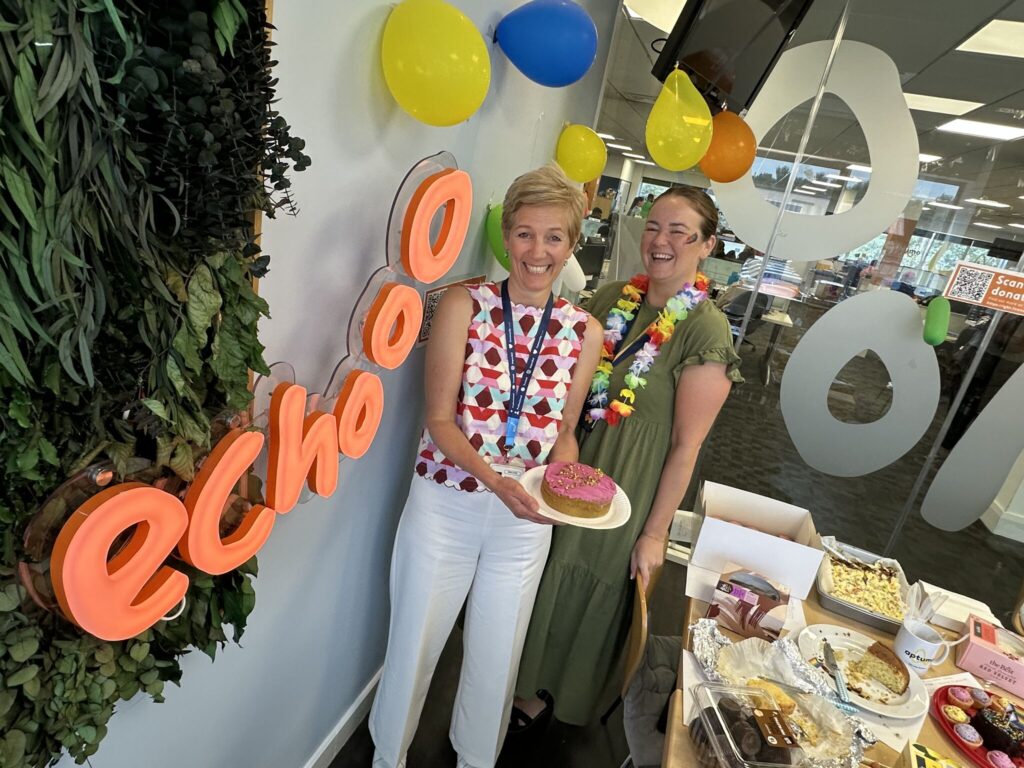 Echo staff at bake sale