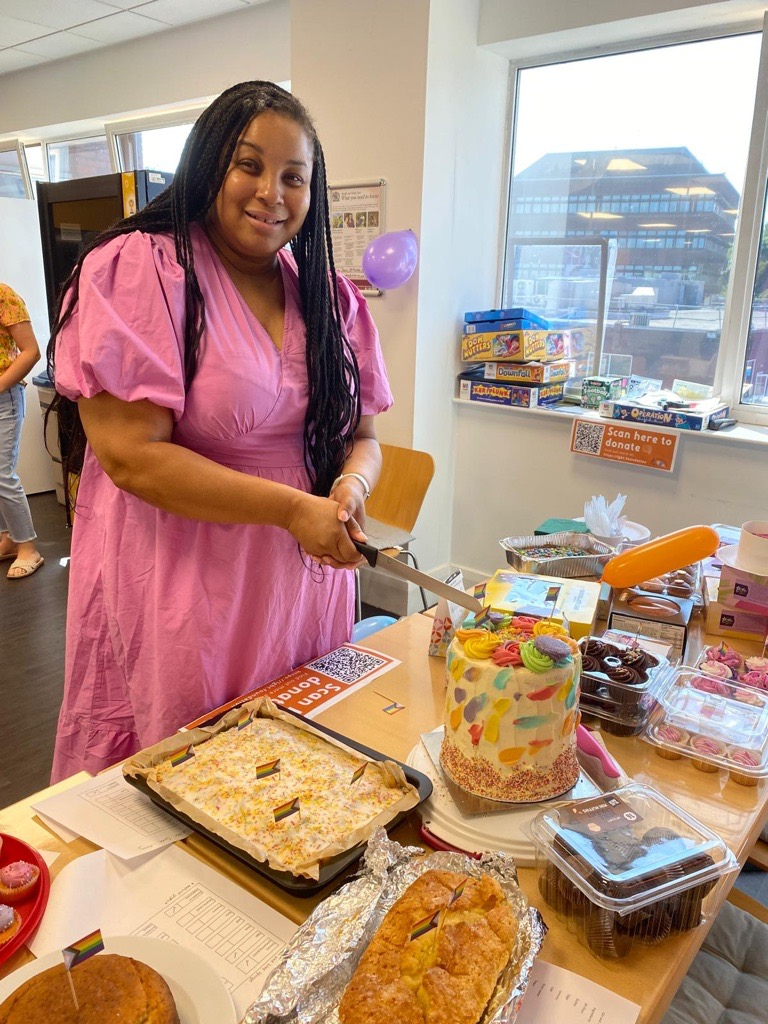 Echo staff at bake sale
