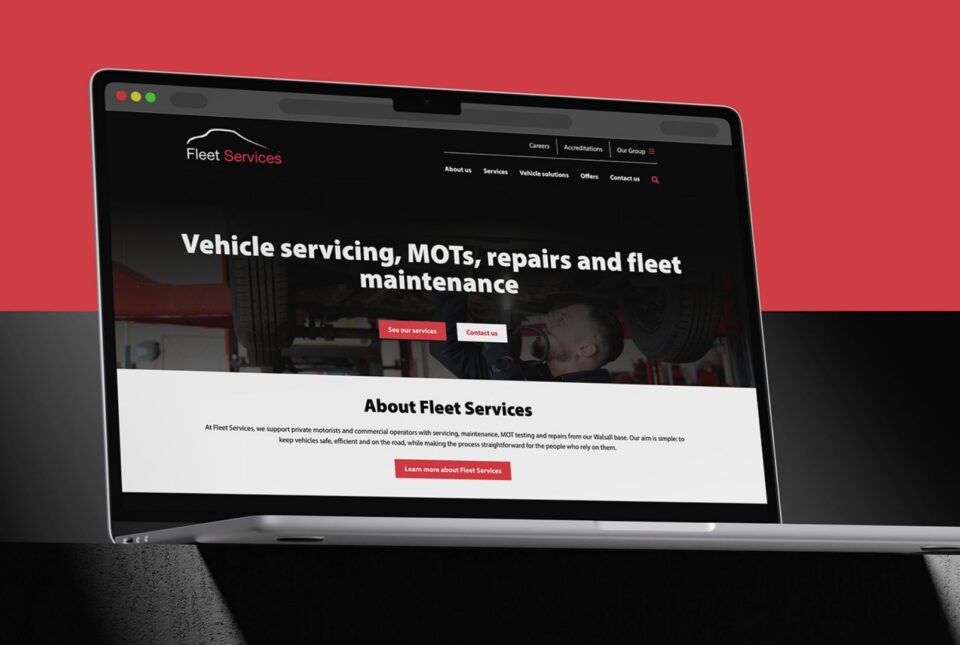 Fleet Website on a laptop